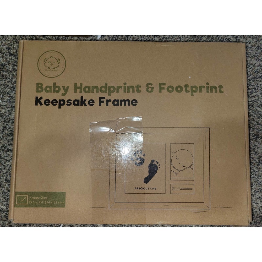 Baby handprint and footprint keepsake frame